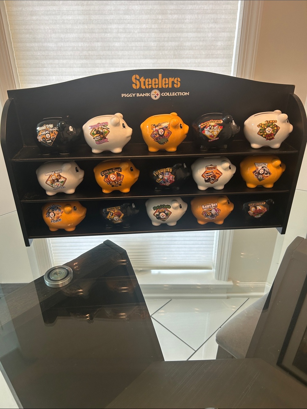 RARE Willabee & Ward 15 Steelers Piggy Bank Collection Wall Display